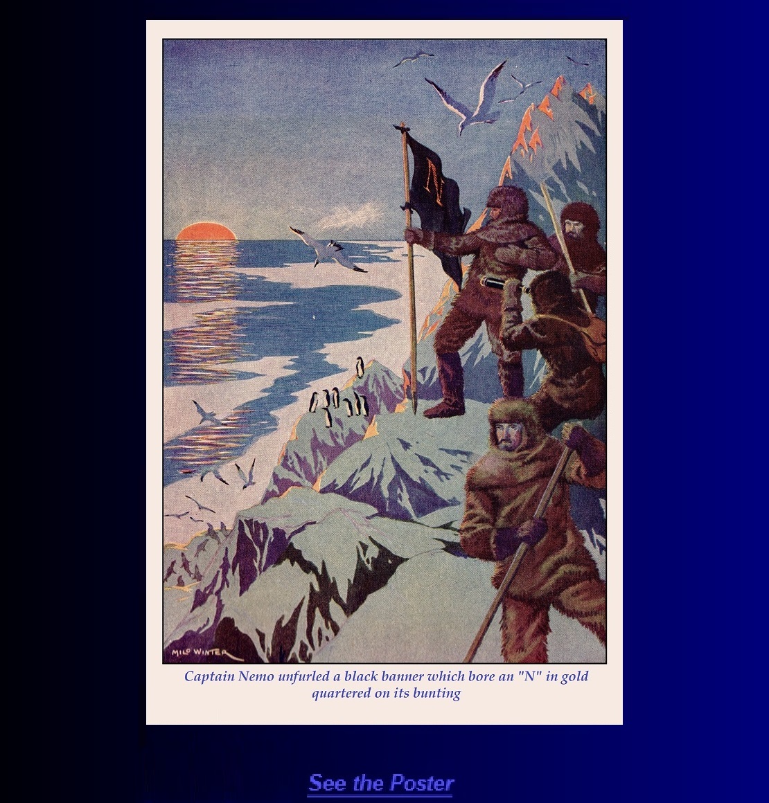 Graphic poster: Captain Nemo discovers the South Pole